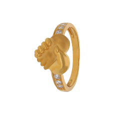 SPARKLING ZIRCON LADIES STONE GOLD HAND-HOLDING DESIGN RING 